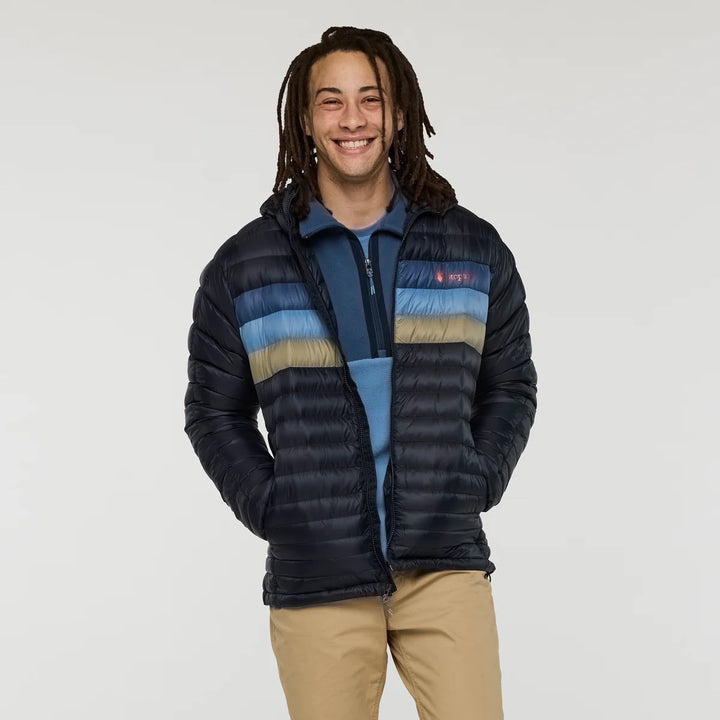 Fuego Down Hooded Jacket - Carbon Stripes | Men's