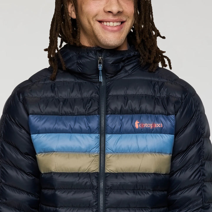 Fuego Down Hooded Jacket - Carbon Stripes | Men's