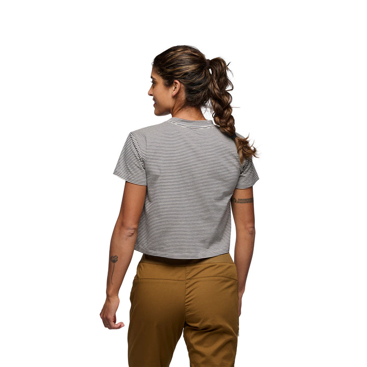 Stripe Crop Tee - Off White / Charcoal