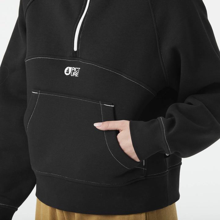 Quenda Zip Hoodie - Black | Womens