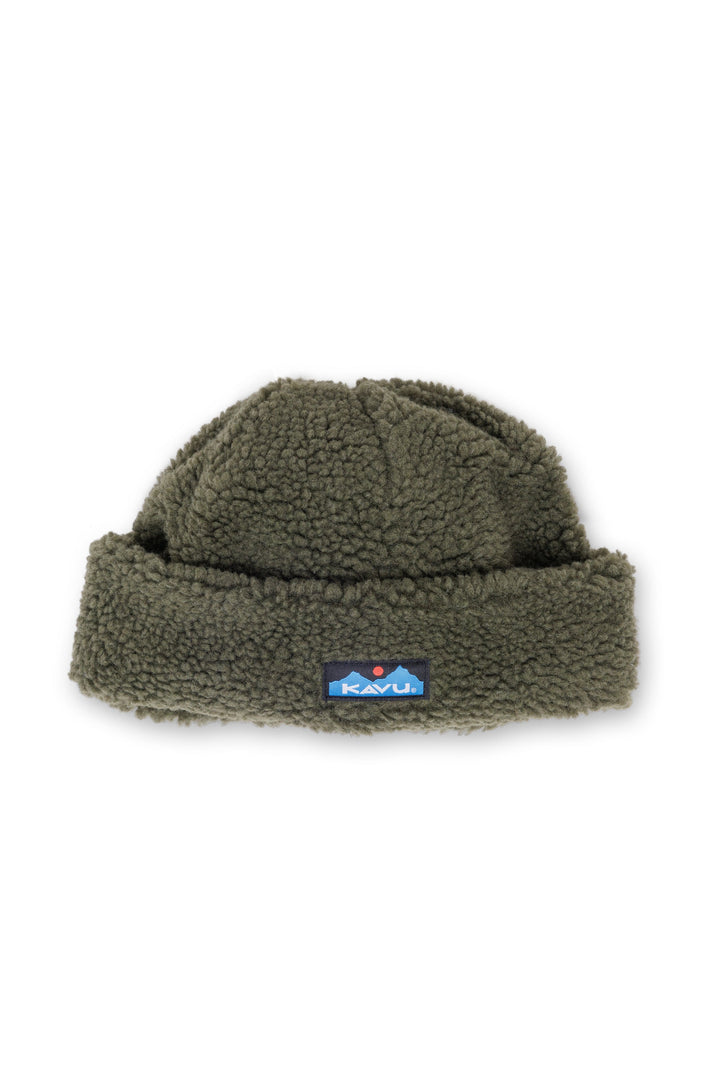 KAVU Fur Ball Beanie in Moss
