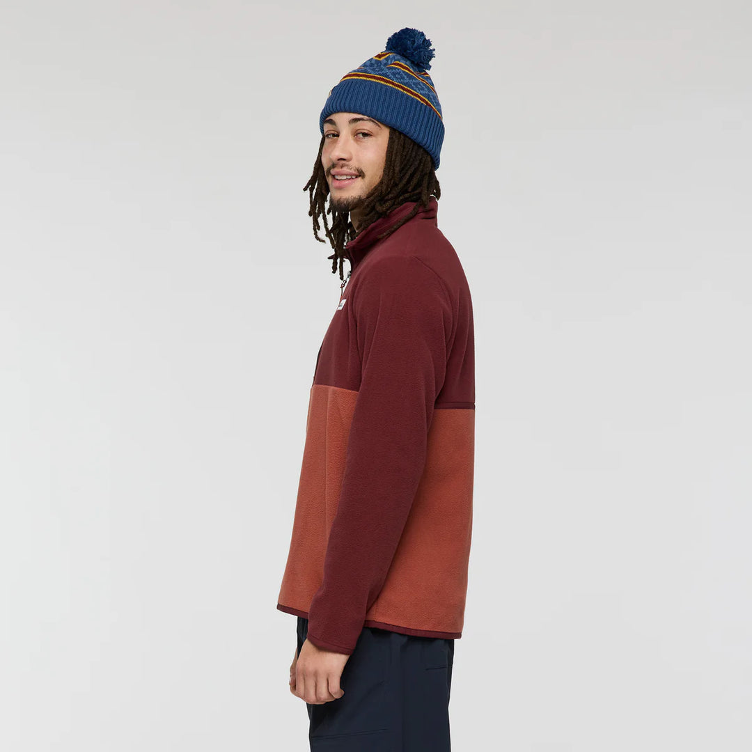 Amado Fleece Pullover - Mulberry and Nutmeg | Mens