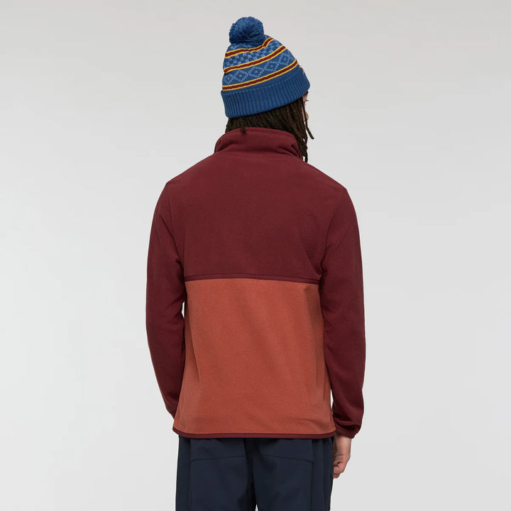 Amado Fleece Pullover - Mulberry and Nutmeg | Mens