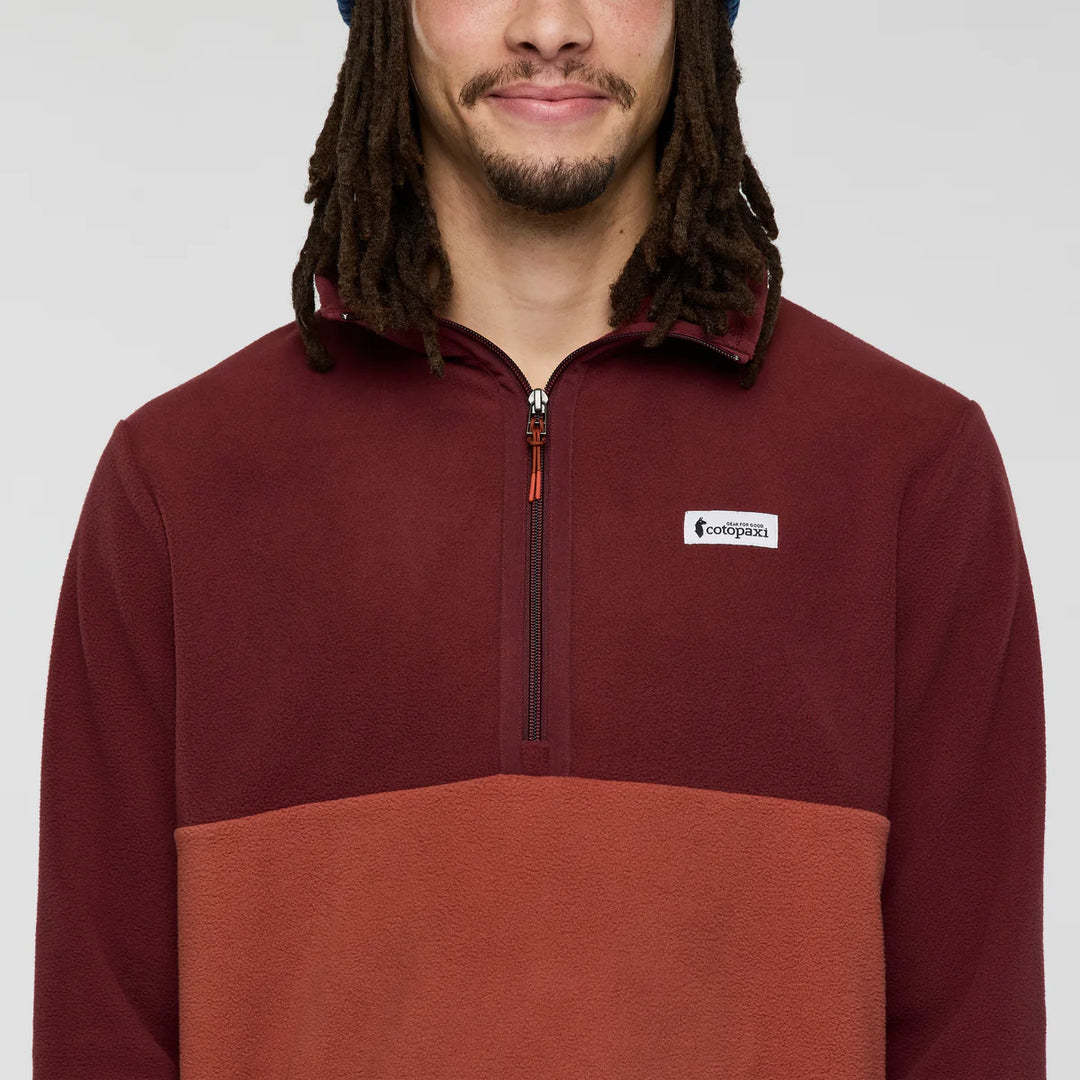 Amado Fleece Pullover - Mulberry and Nutmeg | Mens