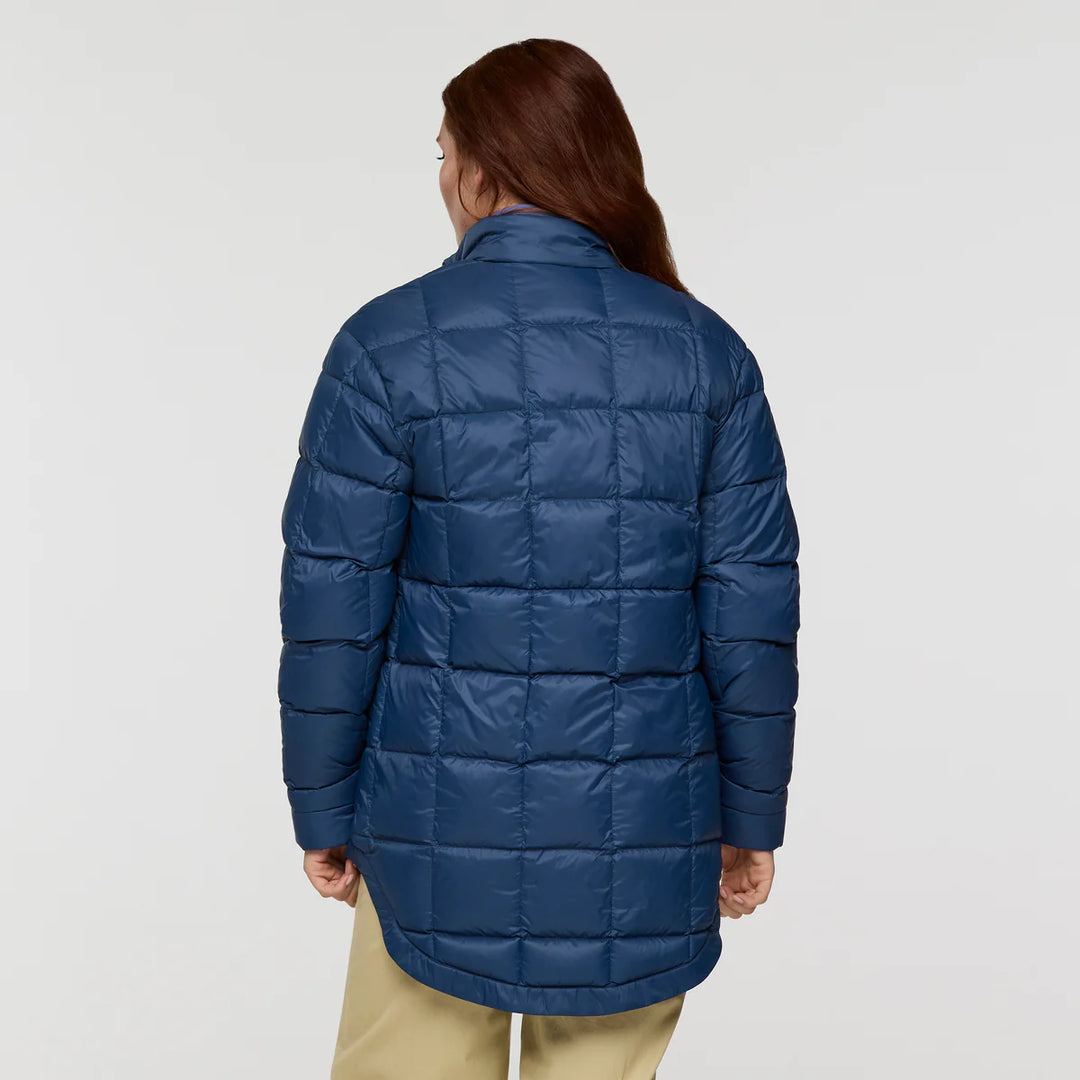 Repleto Long Down Jacket - Deep Sea | Womens