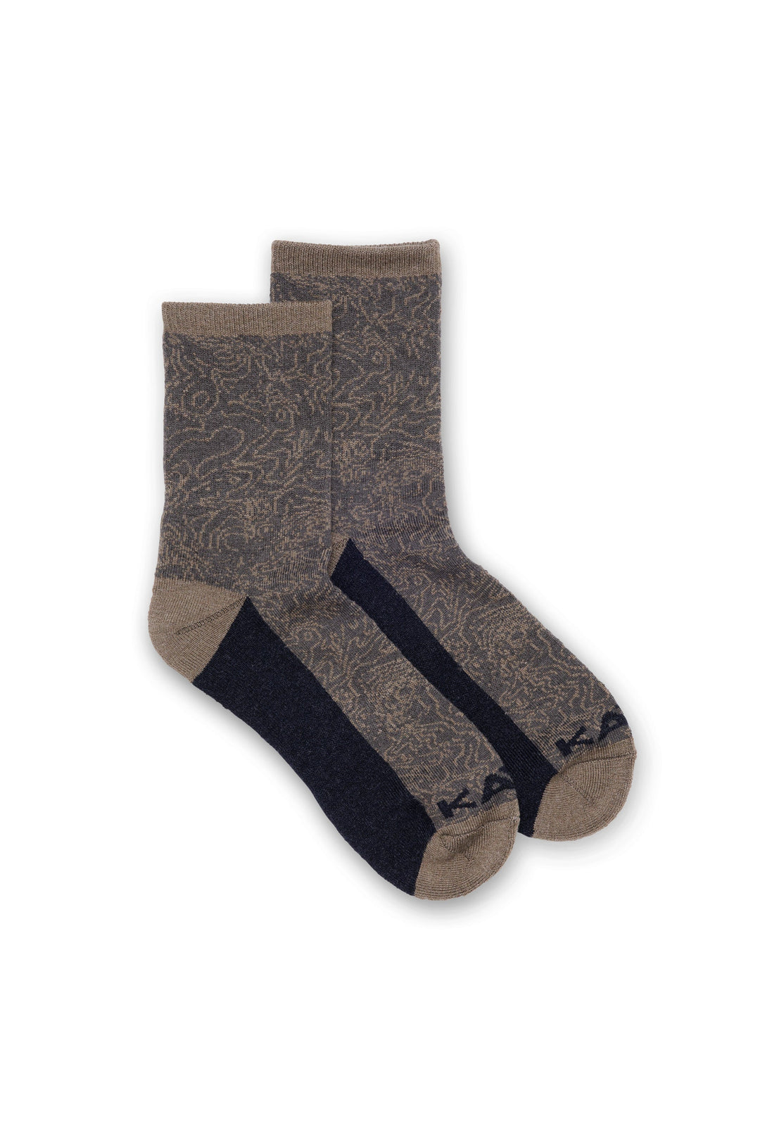 KAVU Robot Socks in Olive Topo