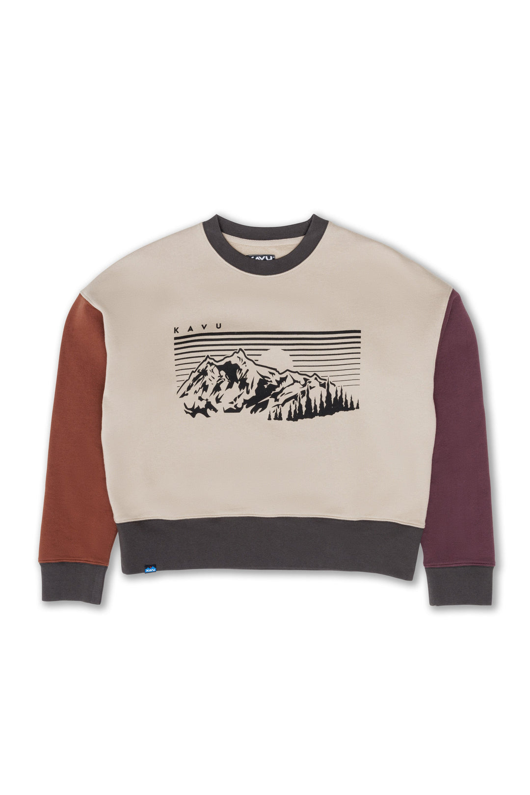 KAVU Crew Crop Sweatshirt in Mountain Meadow