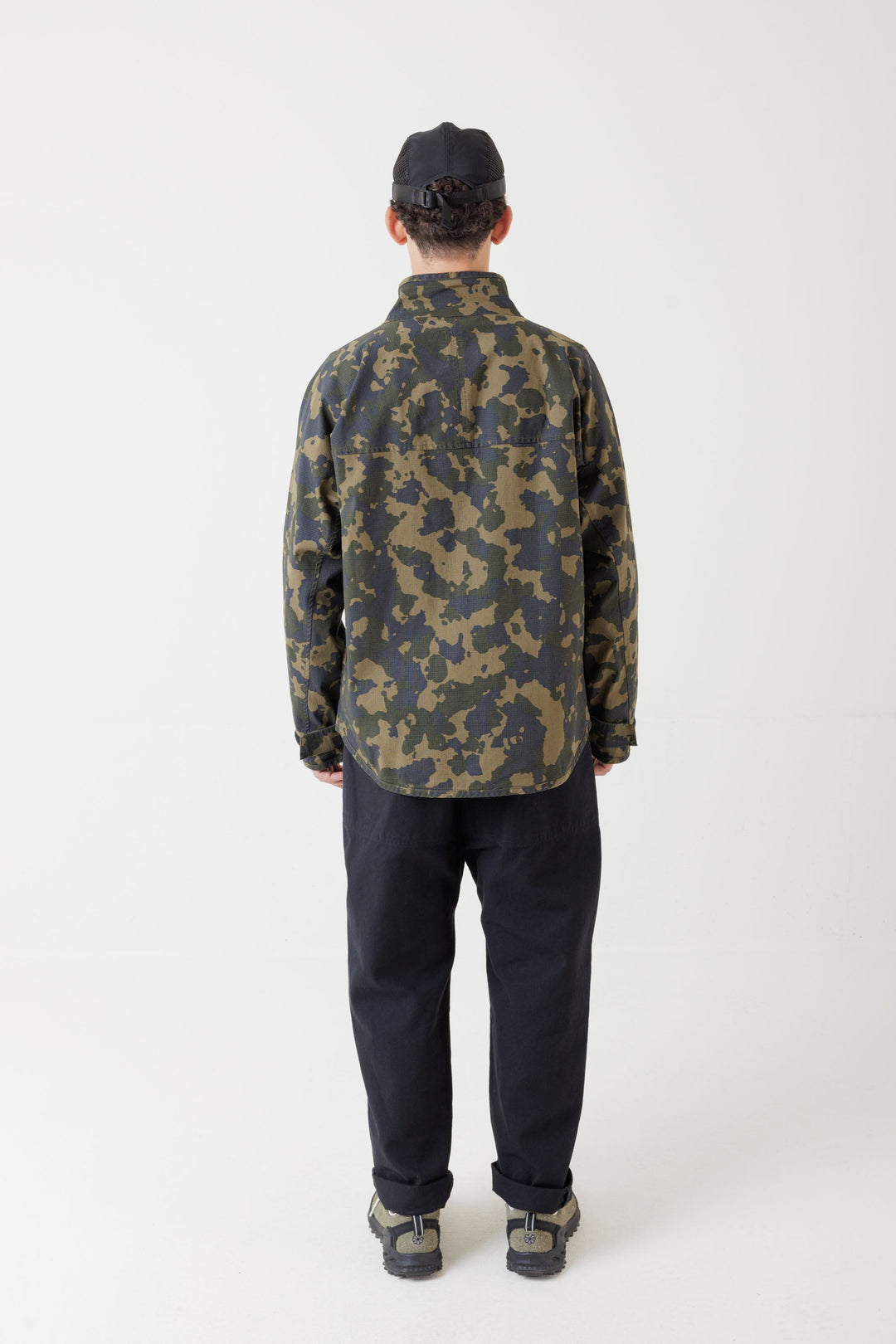 KAVU Full Zip Ripstop Throwshirt in Olive Camo