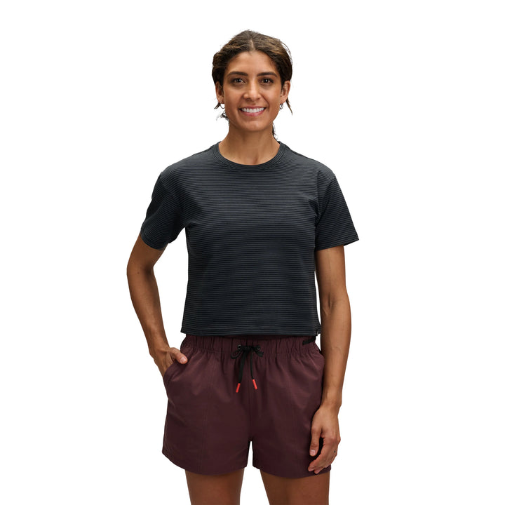 Stripe Crop Tee - Black / Carbon