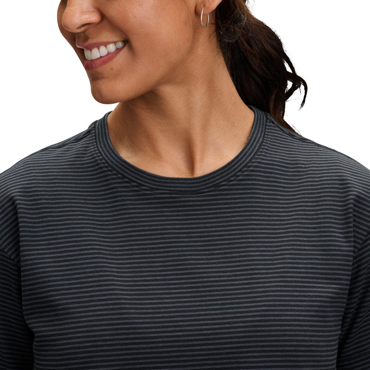 Stripe Crop Tee - Black / Carbon
