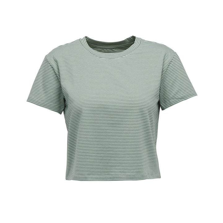 Stripe Crop Tee - Foam Green-Laurel Green