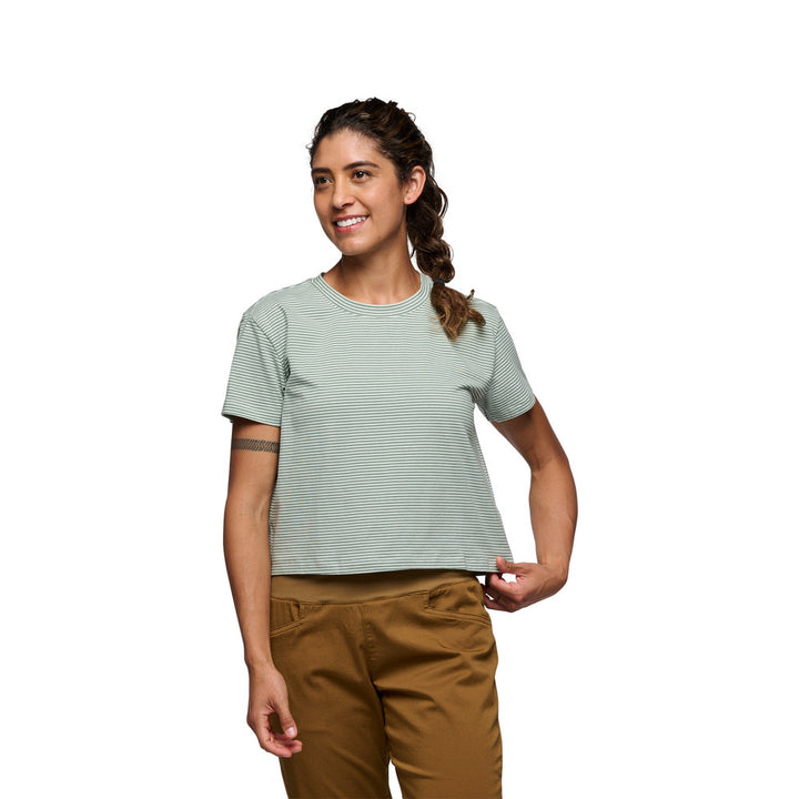 Stripe Crop Tee - Foam Green-Laurel Green
