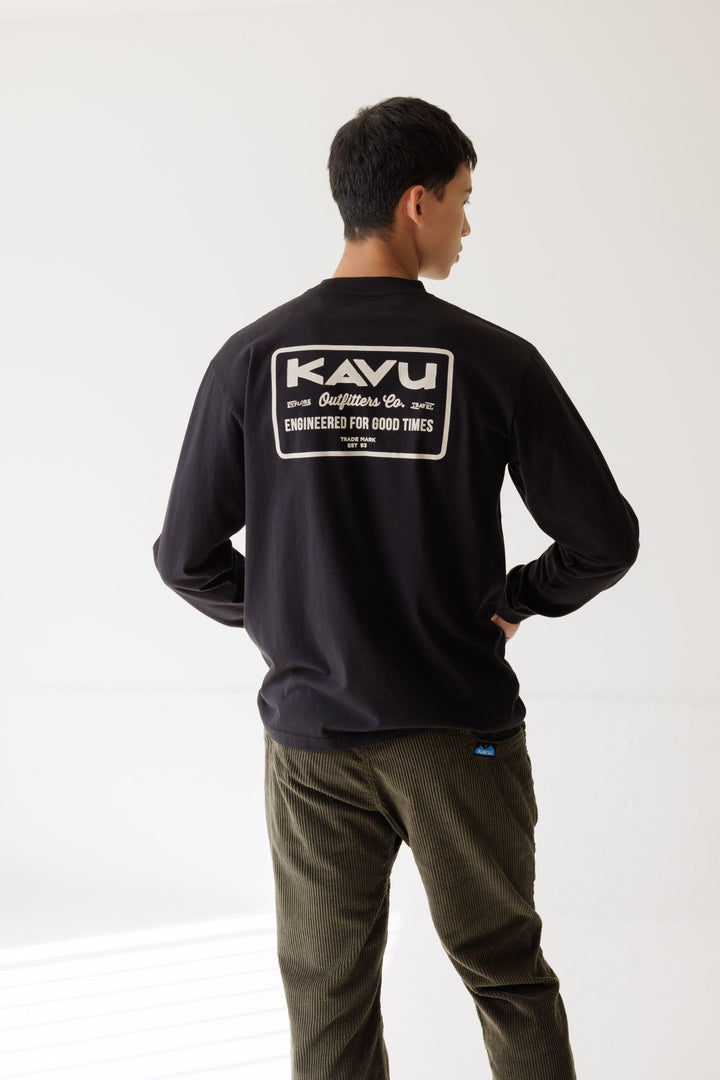 KAVU LS Engineered T Shirt in Black