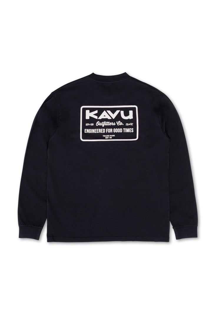 KAVU LS Engineered T Shirt in Black