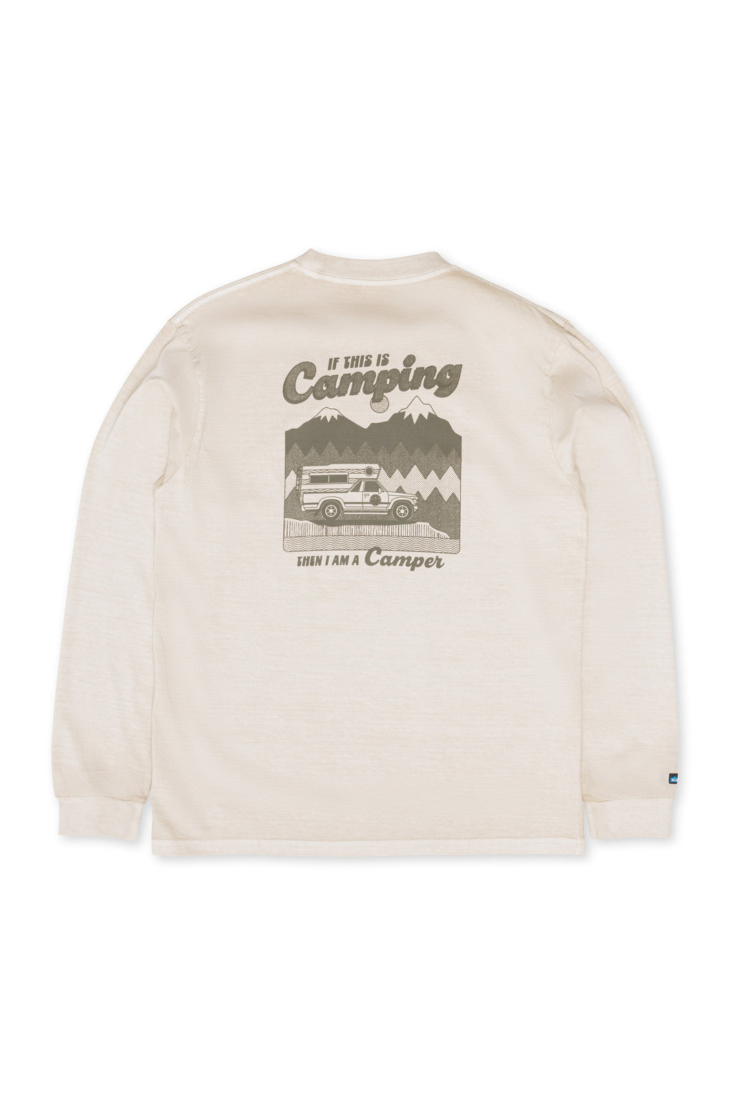KAVU Camper Long Sleeve T Shirt in Classic Beige