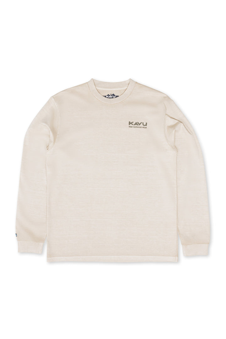 KAVU Camper Long Sleeve T Shirt in Classic Beige