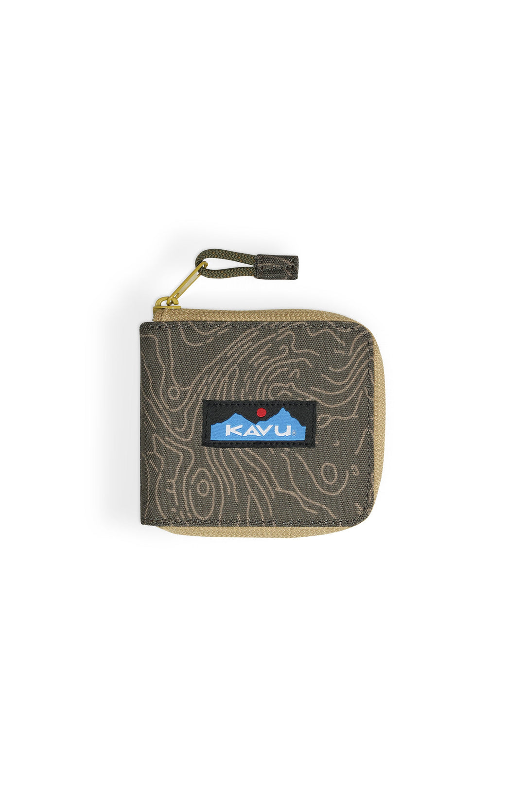 KAVU Zip Around Wallet in Olive Topo