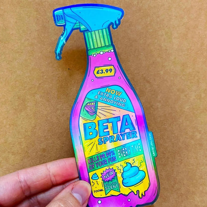 Nerd That Draws - Beta Spray Bottle - Holographic Sticker