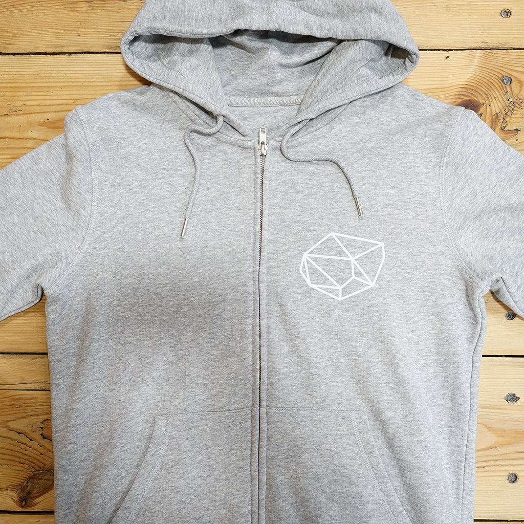 FBR Logo Zip Hoody - Heather Grey