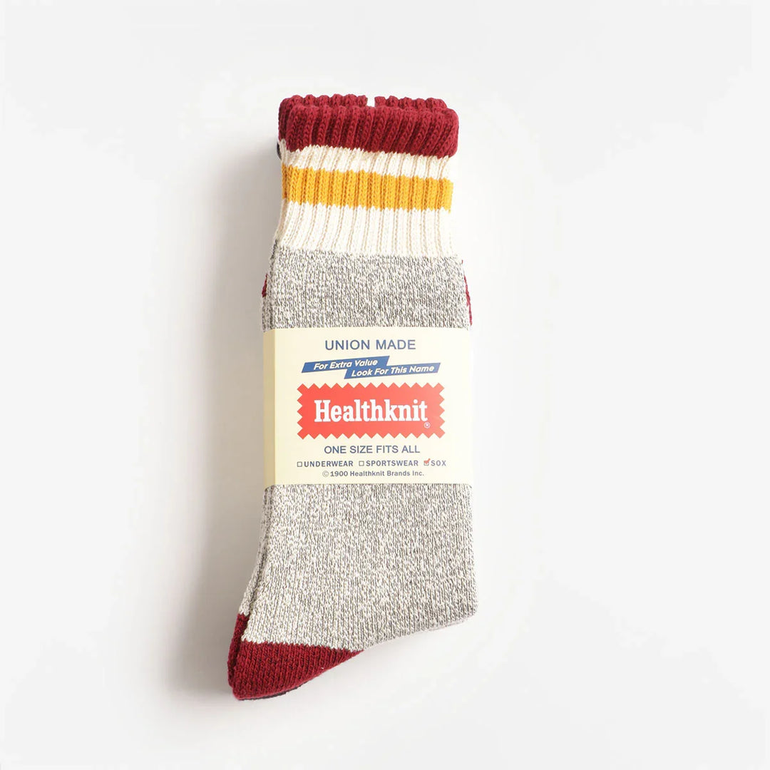 Healthknit 3 Pack Striped Crew Socks - Grey Merle detail