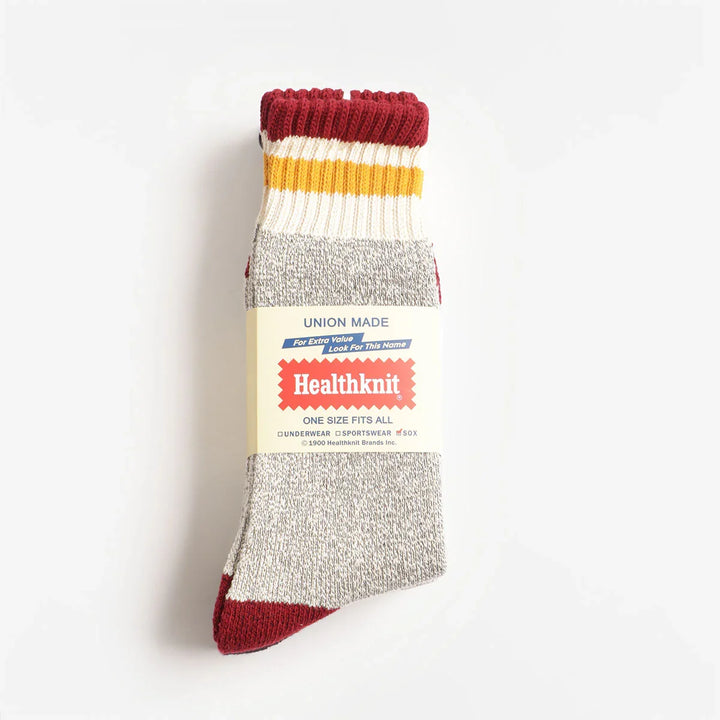 Healthknit 3 Pack Striped Crew Socks - Grey Merle detail