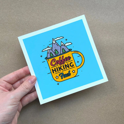 Nerd That Draws - Coffee Hiking Fuel - Square Art Print