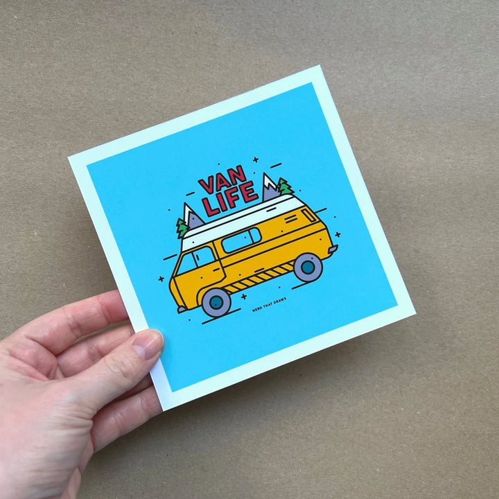 Nerd That Draws - Van Life - Square Art Print