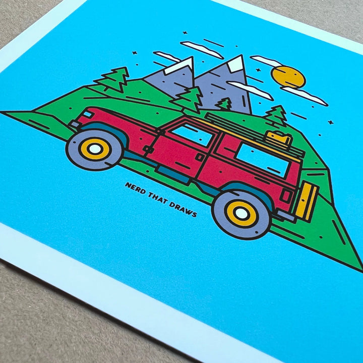 Nerd That Draws - Off Road 4 x 4 - Square Art Print