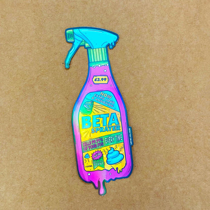 Nerd That Draws - Beta Spray Bottle - Holographic Sticker