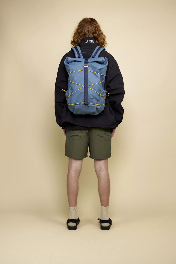 Dayle Roll Top Backpack - Steel Blue