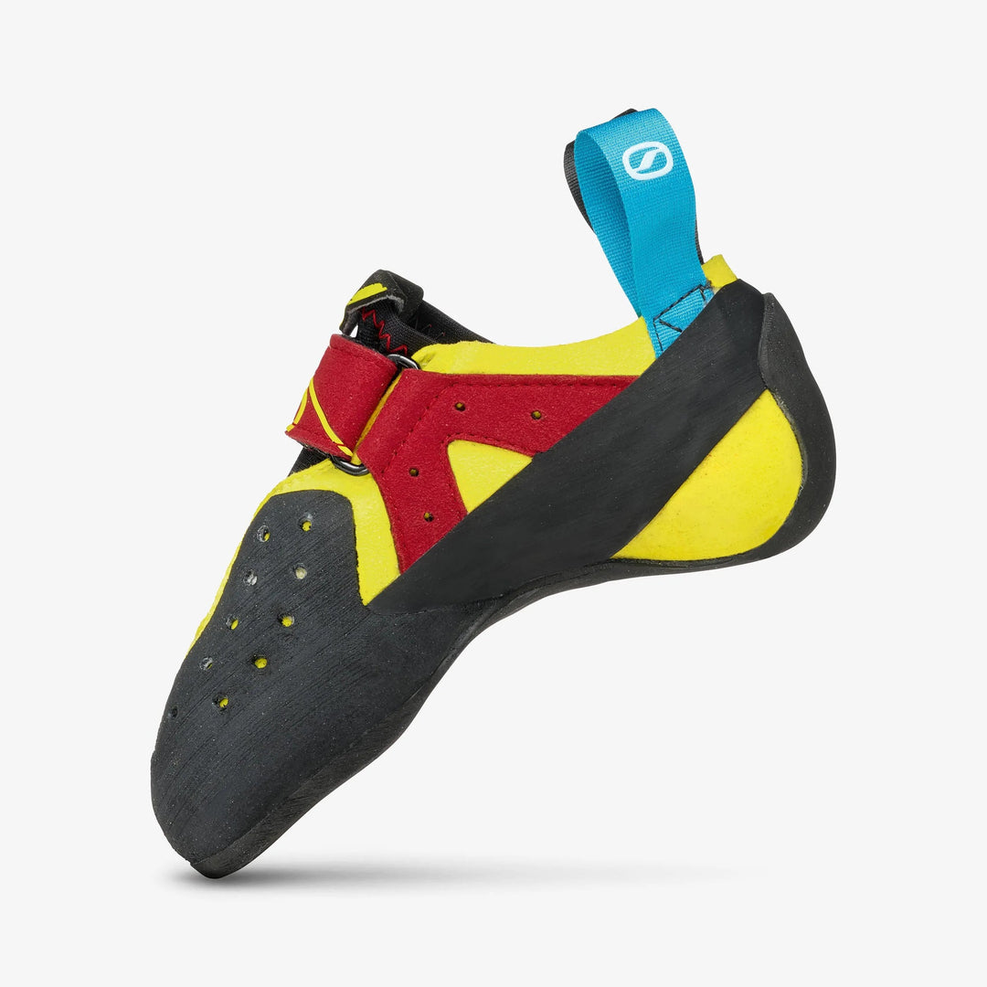 Scarpa Drago Kids climbing shoe, toe box detail